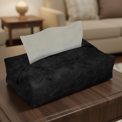 Malai Velvet - Black Tissue Box Trendy Home