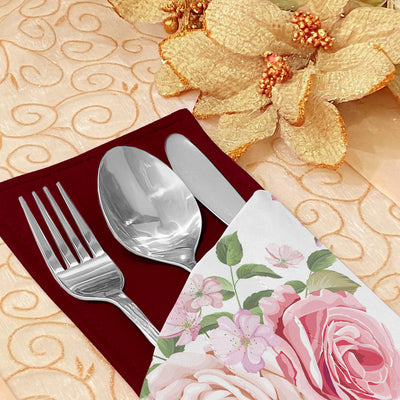 Printed - Pink Rose Cutlery Pouch Trendy Home