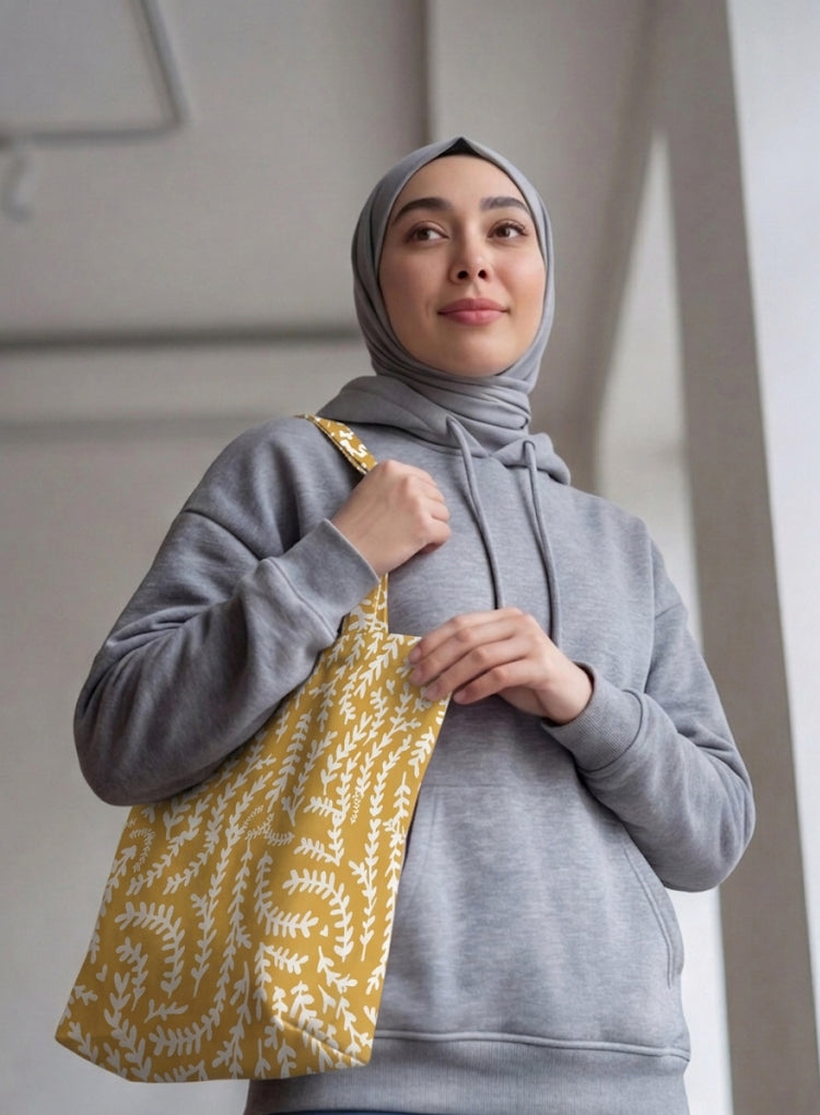 Printed - Mustard Mist Tote Bag Trendy Home