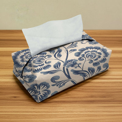 Printed - Blue Victoria Tissue Box Trendy Home