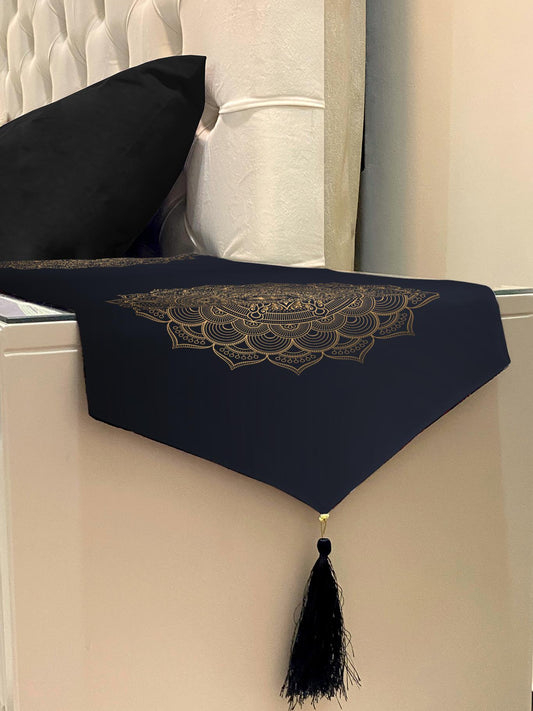 Printed - Elegans Black Bed Side Table Accent