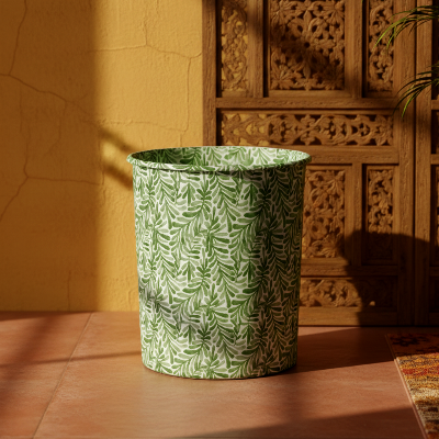 Printed - Sage Leaf Dustbin Trendy Home