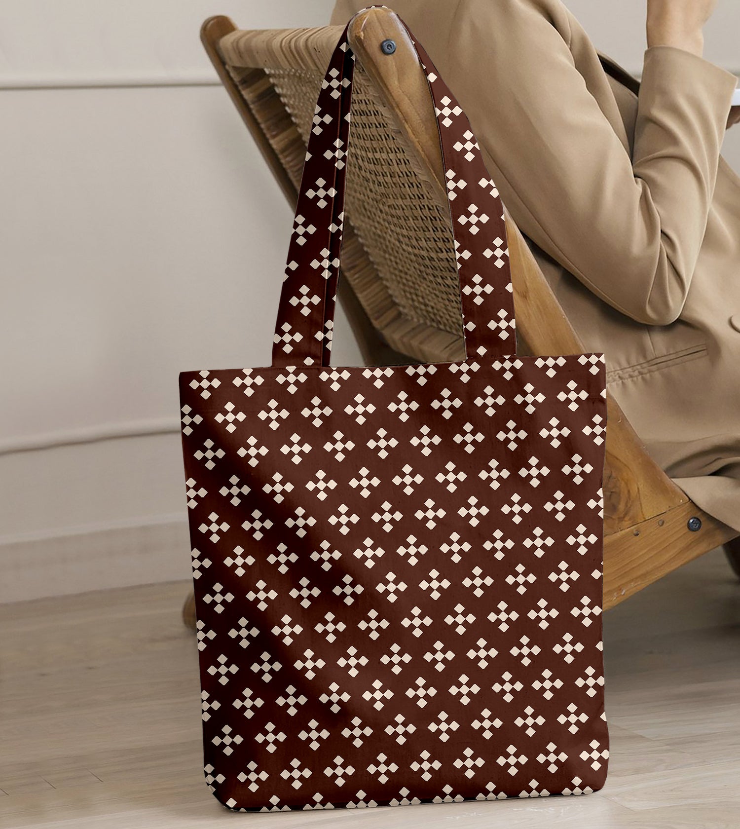 Printed - Espresso Foulard Tote Bag Trendy Home