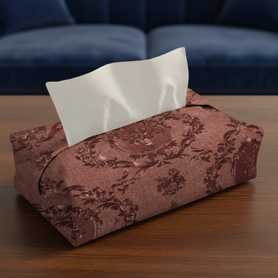 Embossed Leather - Burnt Umber Tissue Box Trendy Home