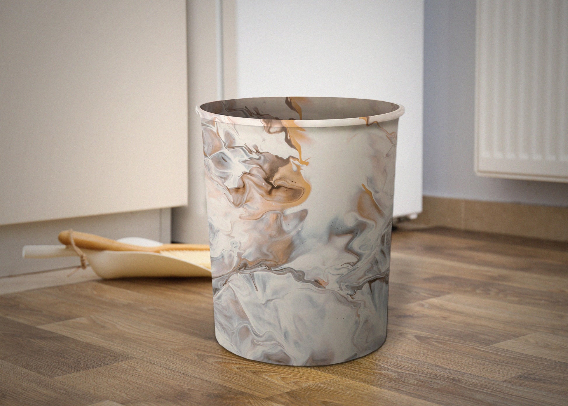 Gray Quartz Marble-Stone Dustbin Trendy Home