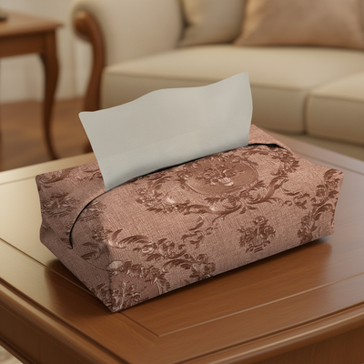 Embossed Leather - Blush Umber Tissue Box Trendy Home