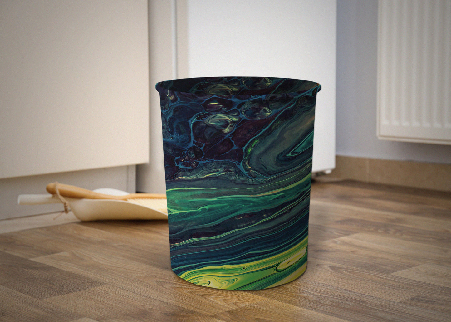 Green Emerald Marble-Stone Dustbin Trendy Home