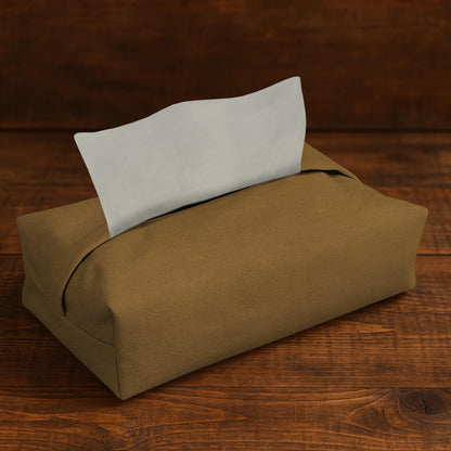 Leather - Peanut Brown Tissue Box Trendy Home