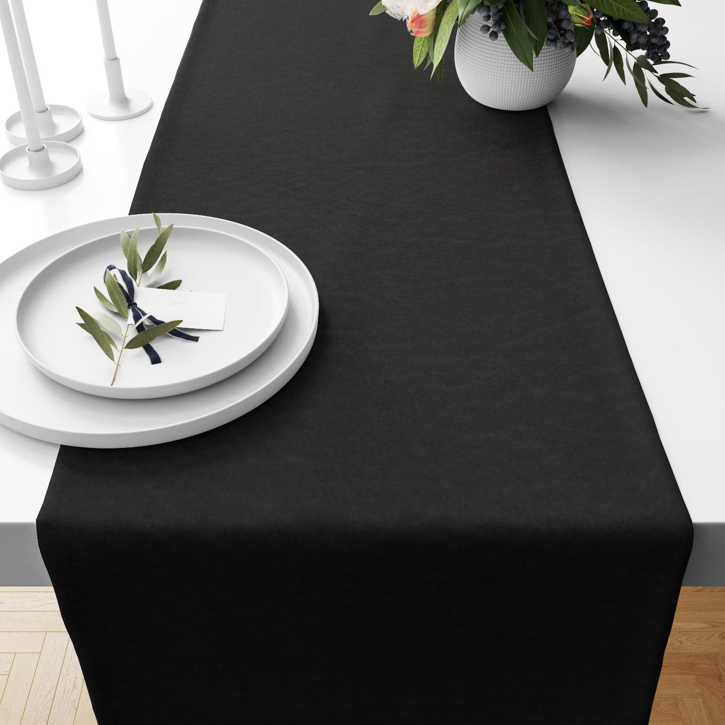 Leather - Black Table Runner Trendy Home