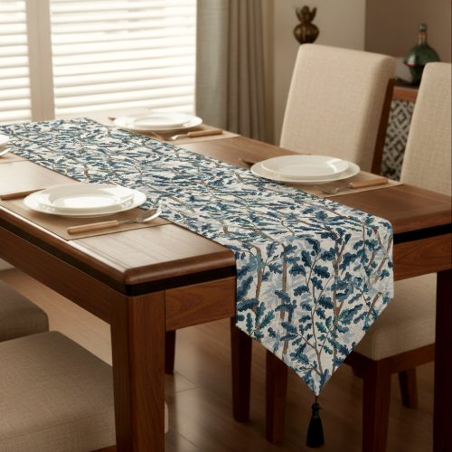 Printed - Blue Oak Table Runner Trendy Home