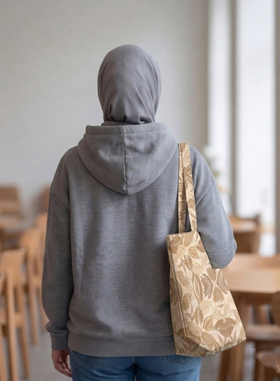 Printed - Sandy Beige Fern Tote Bag Trendy Home