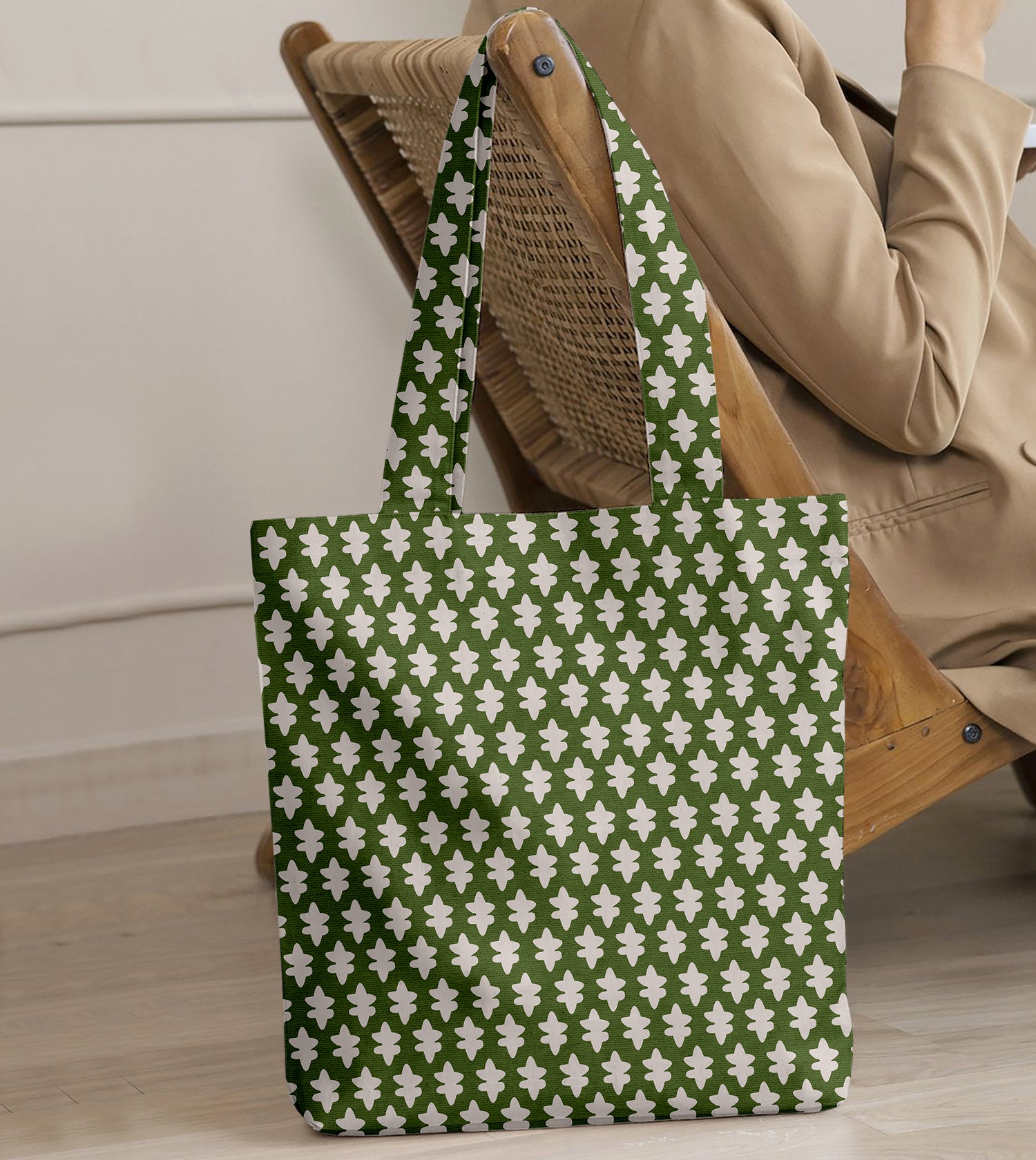 Printed - Emerald Symmetry Tote Bag Trendy Home