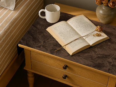Turkish Velvet - Bronze Bed Side Table Accent Trendy Home
