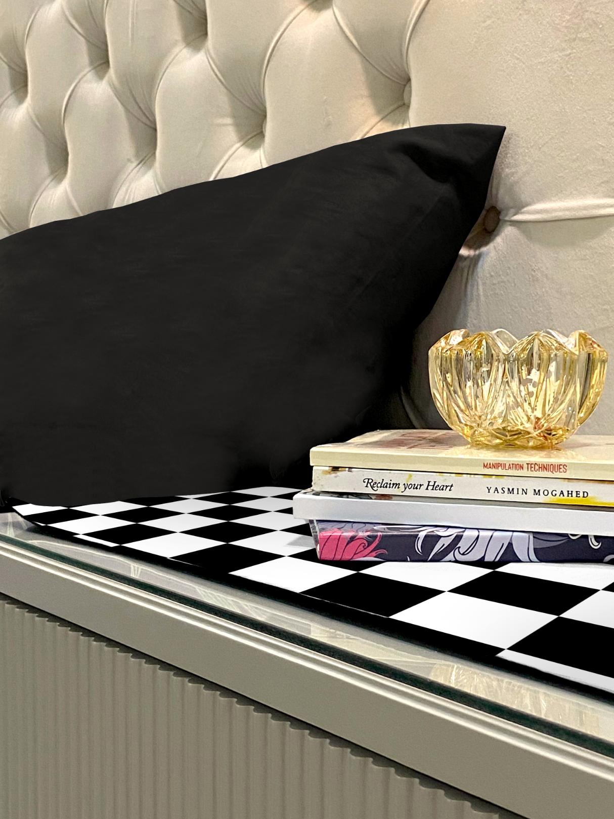 Printed - Check Bed Side Table Accent Trendy Home