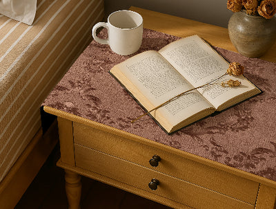 Embossed Leather - Blush Umber Bed Side table Accent Trendy Home