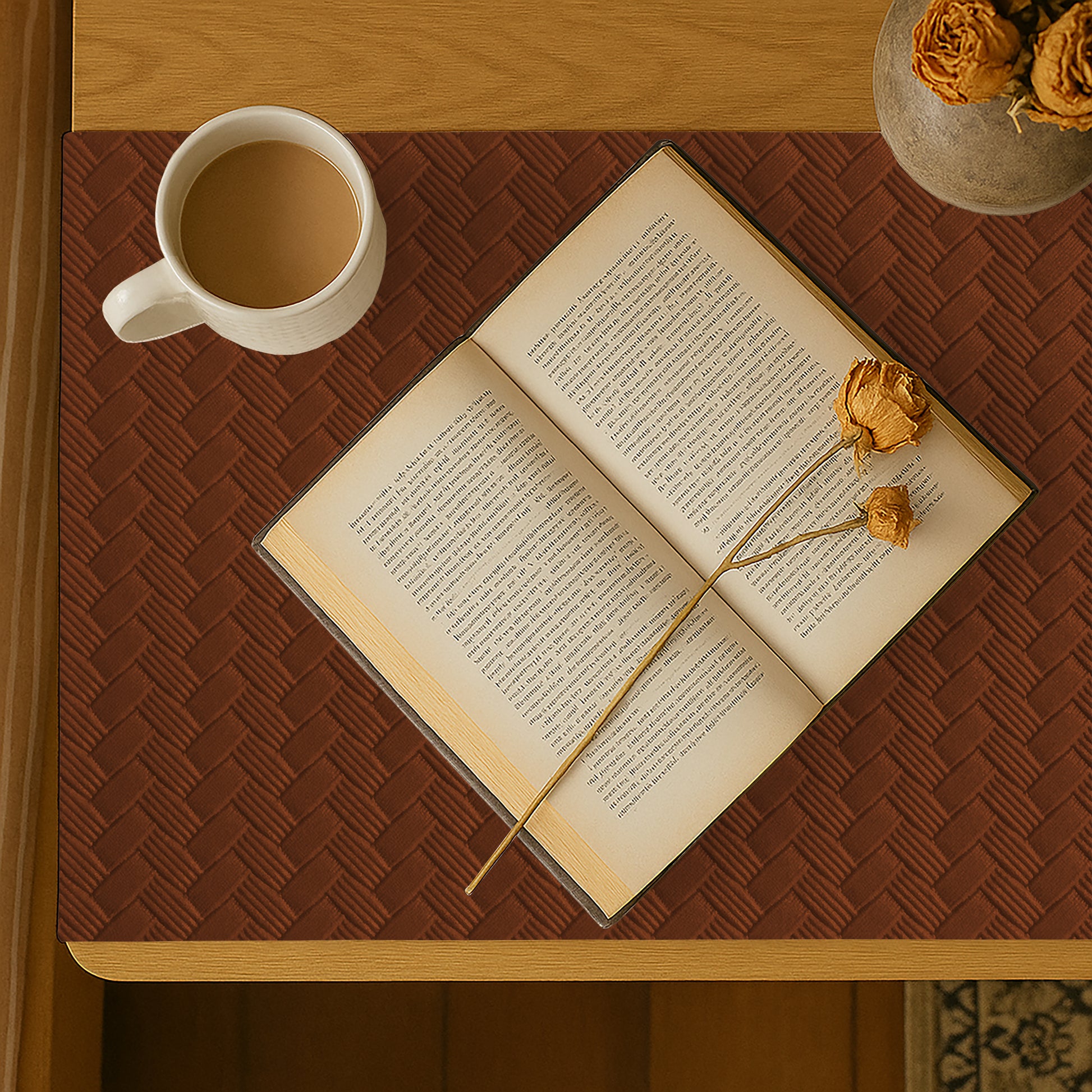 Patterned Leather - Bronze Bed Side table Accent Trendy Home