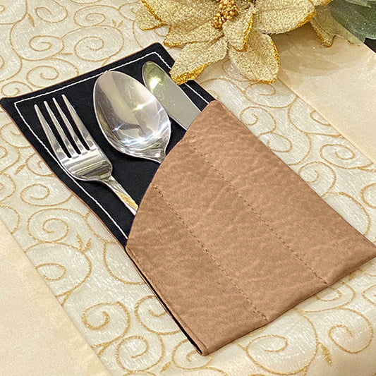 Leather - Peach Cutlery Pouch Trendy Home