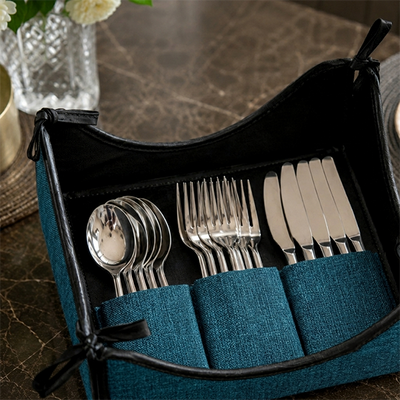 Fine Jute - Dark Turquoise Cutlery Tray Trendy Home