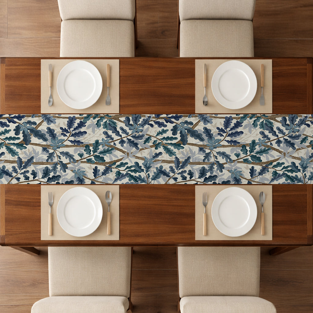 Printed - Blue Oak Table Runner Trendy Home