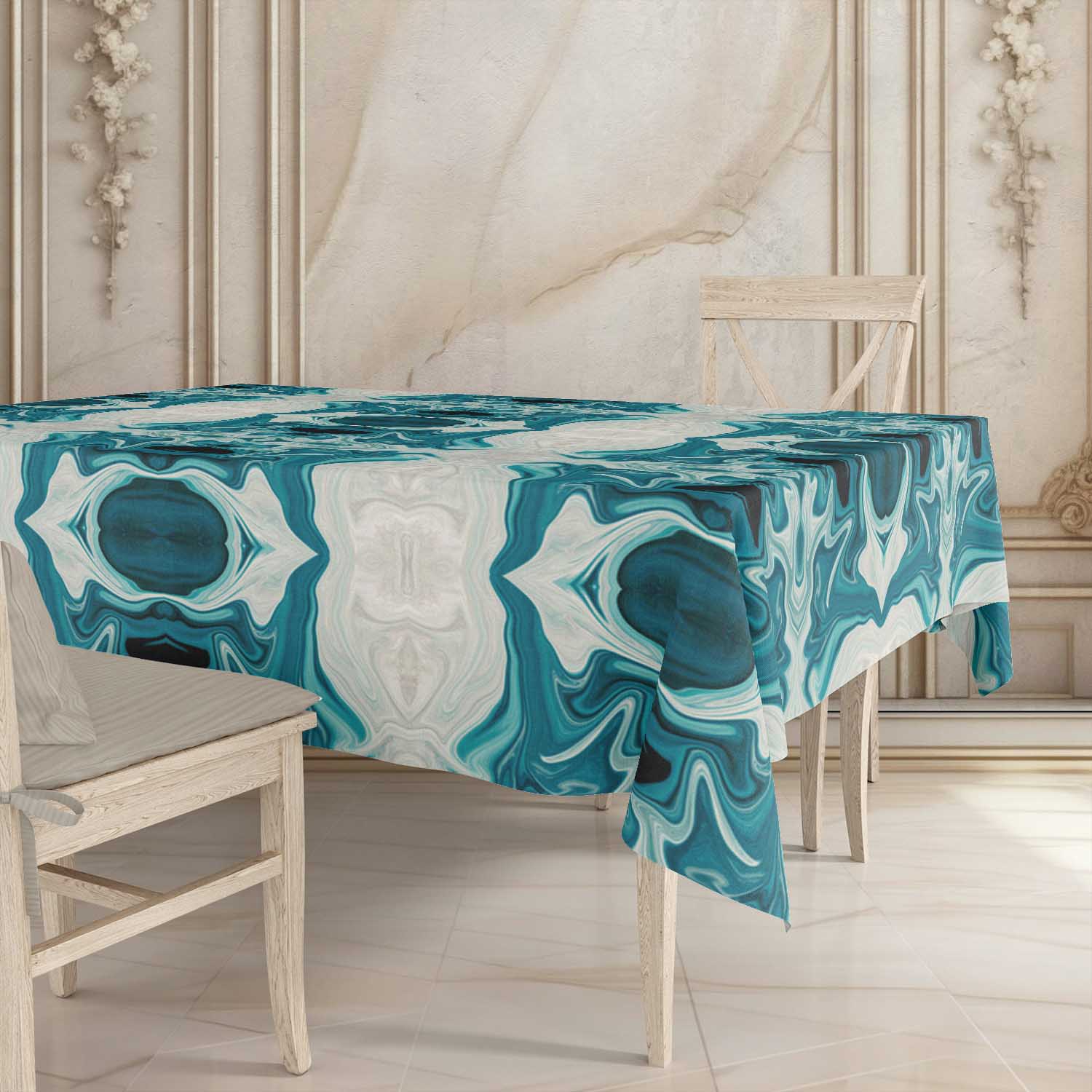 Printed - Blue Dumortierite Tablecloth Trendy Home