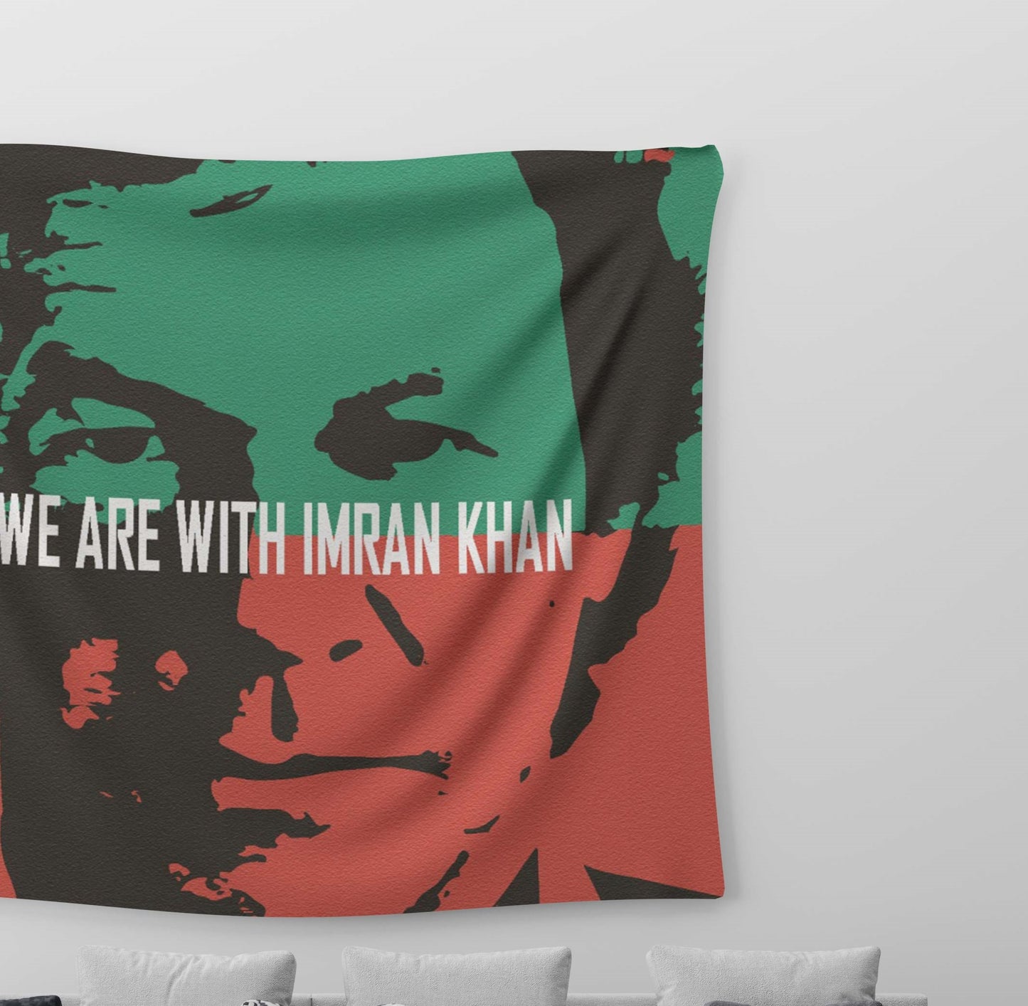 We Are With Imran Khan Tapestry Clearance Sale 2024