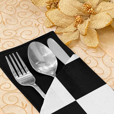 Printed - Check Cutlery Pouch Trendy Home