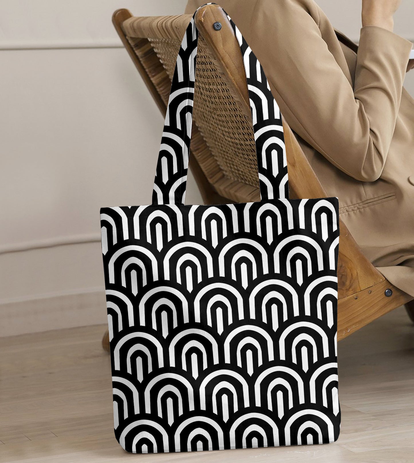 Printed - Monochrome Arch Tote Bag Trendy Home