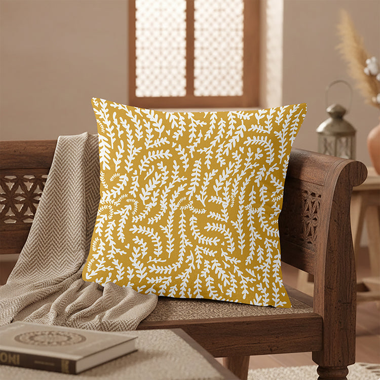 Printed - Mustard Mist Cushion Cover Trendy Home