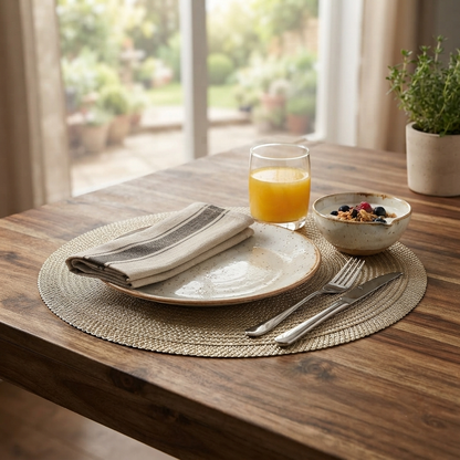 Pvc - Gold Champagne Pearl Charger Plate