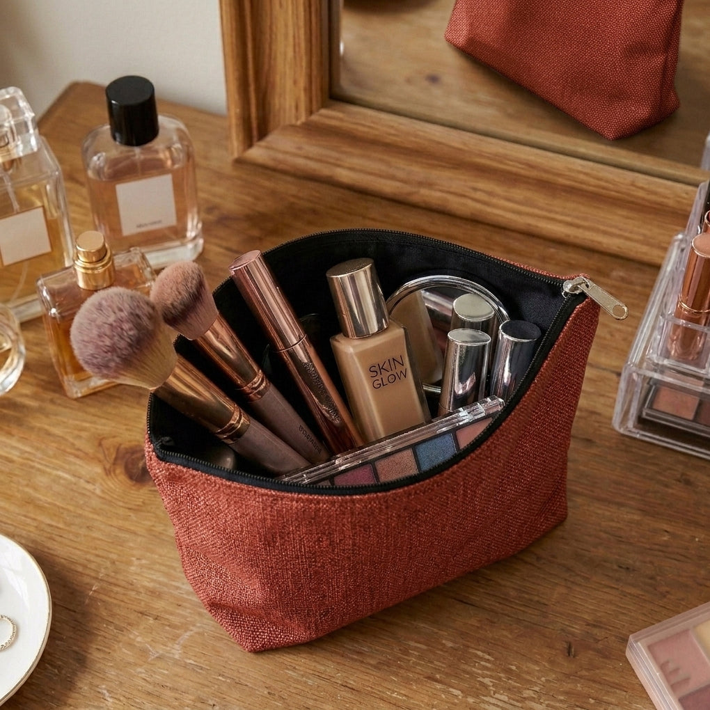 Fine Jute - Plum Cosmetic Pouch Trendy Home