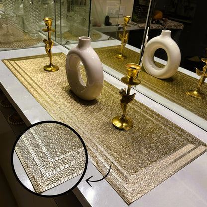 Pvc - Gold Rectangular Table Runner