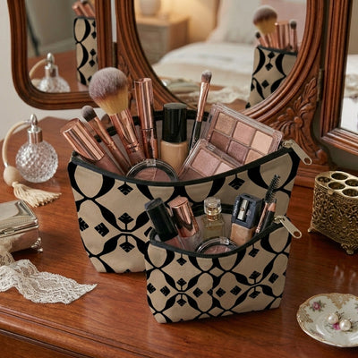 Printed - Beige Nomad Cosmetic Pouch Trendy Home