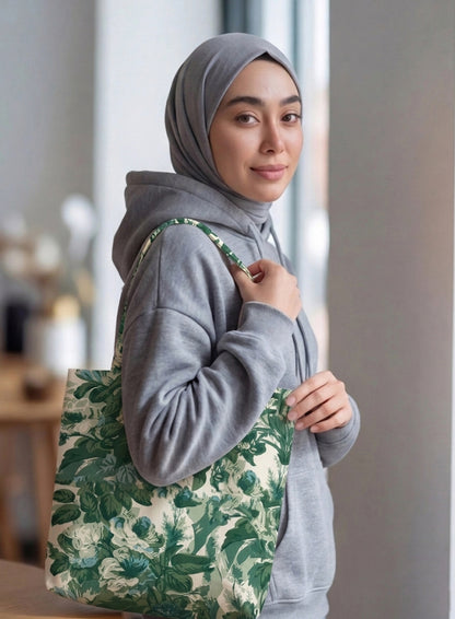 Printed - Victorian Green Tote Bag Trendy Home