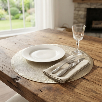Pvc - Gold Eclipse Charger Plate Trendy Home