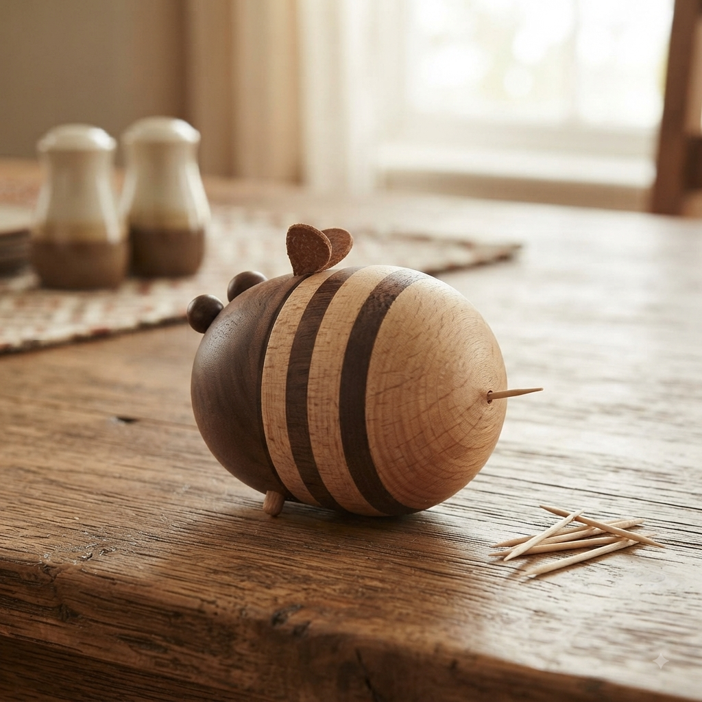 Wooden - Bee Toothpick Holder