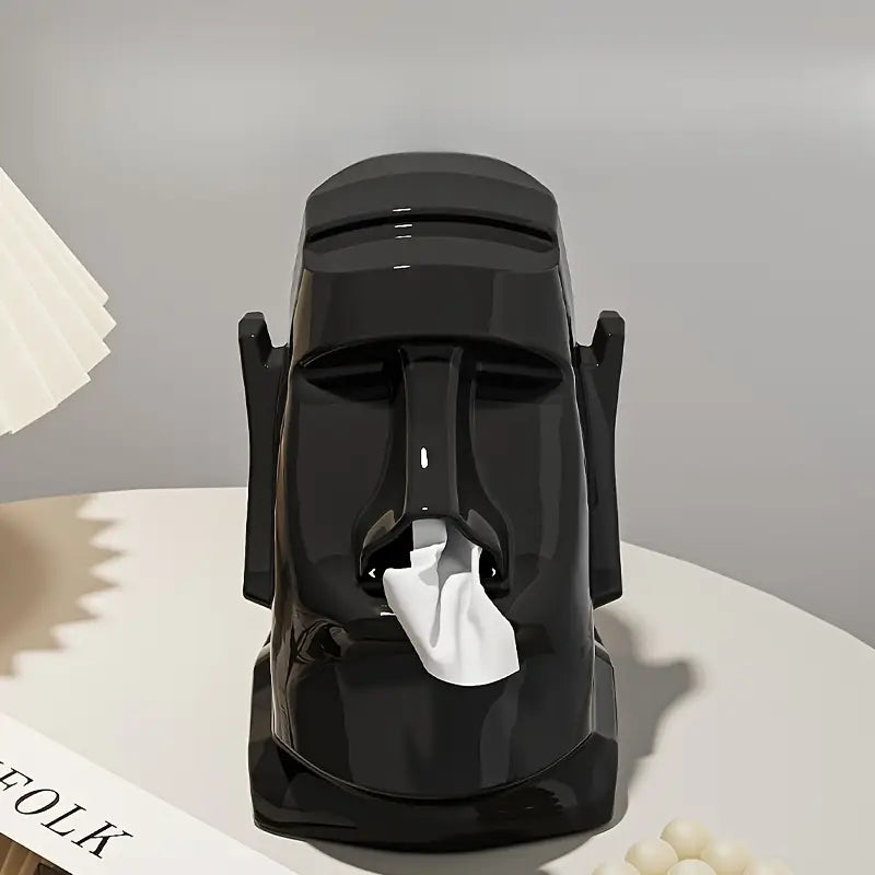 Iconic Moai Black Tissue Dispenser Trendy Home