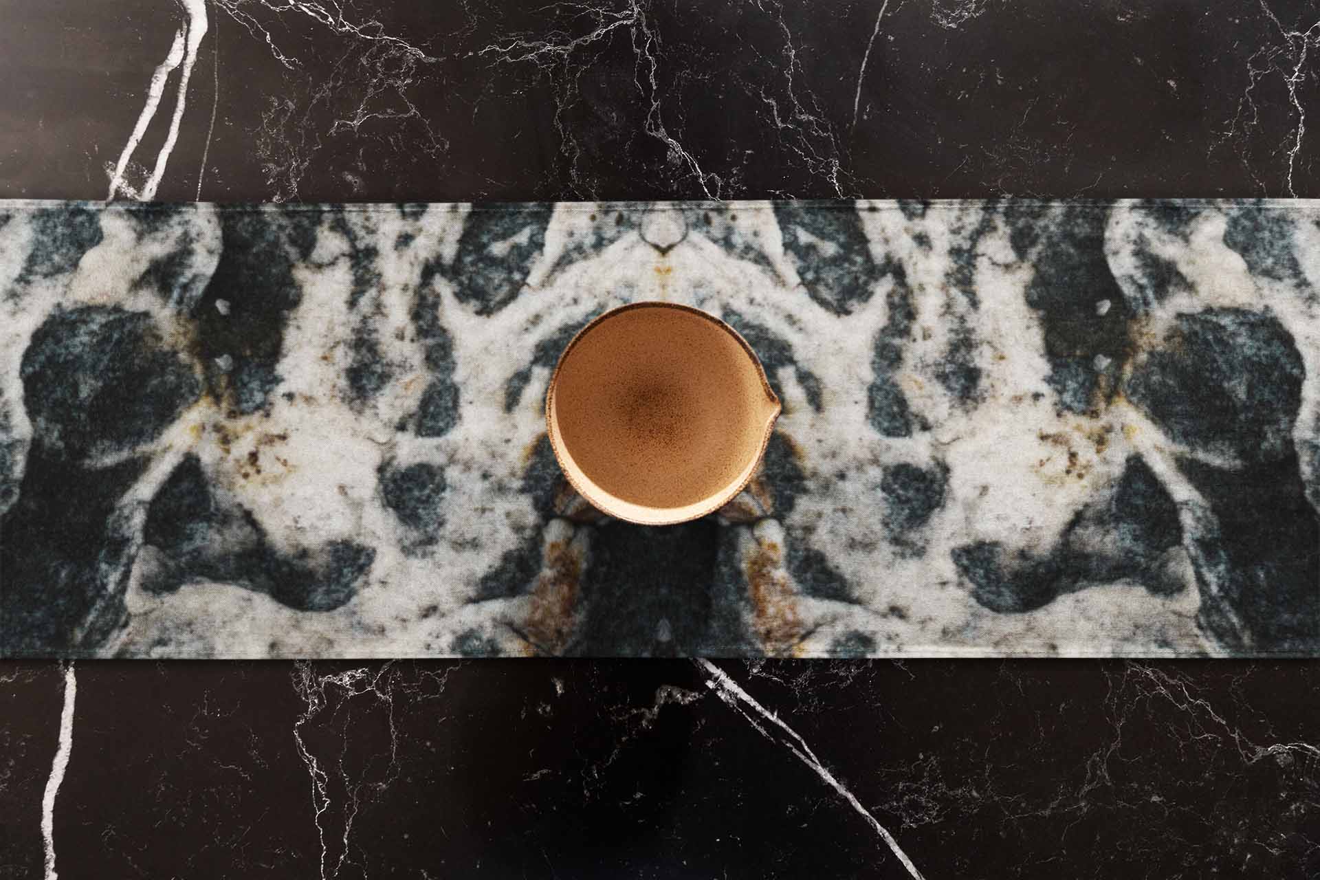 Black Chromite Marble-Stone Table Runner table runner sale