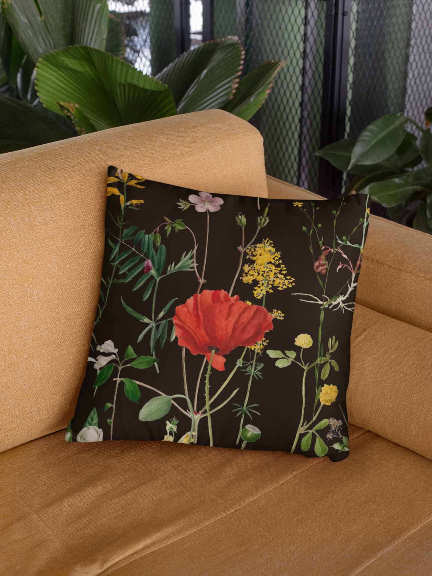 Black Rosey Cushion Cover Clearance Sale 2024