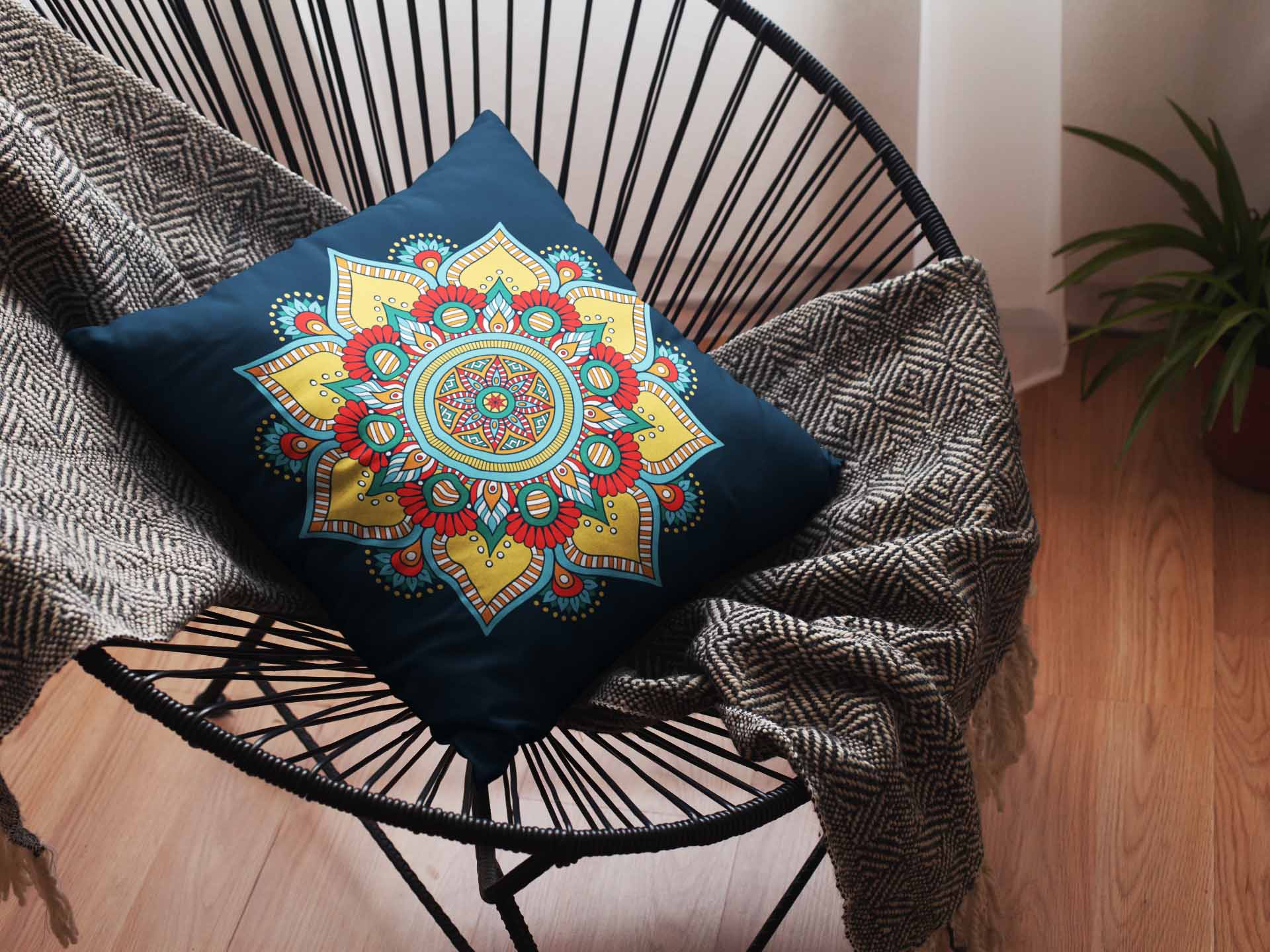 Rujhan Blue Crux Cushion Cover cushion cover sale