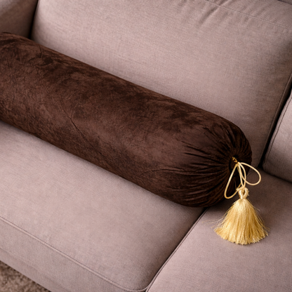 Turkish Velvet - Bronze Round Pillow Cover (pair) Trendy Home