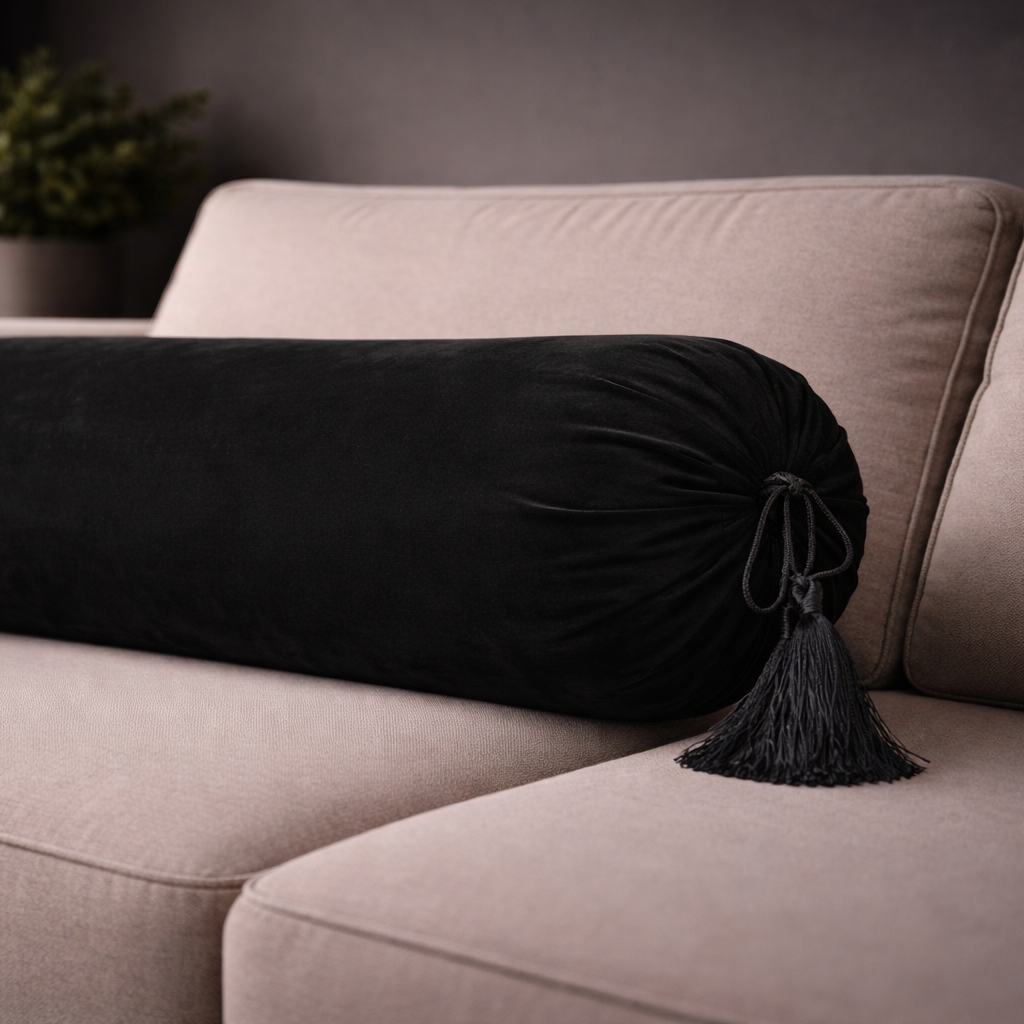 Malai Velvet - Black Round Pillow Cover (pair) Trendy Home