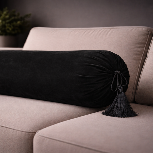 Malai Velvet - Black Round Pillow Cover (pair) Trendy Home