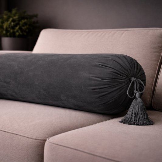 Malai Velvet - Steel Round Pillow Cover (pair) Trendy Home