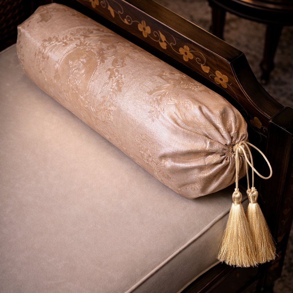 Embossed Leather - Blush Umber Round Pillow Cover (pair) Trendy Home