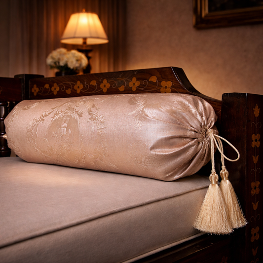 Embossed Leather - Blush Umber Round Pillow Cover (pair) Trendy Home