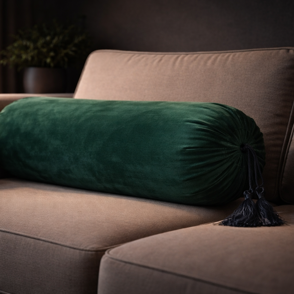 Malai Velvet - Emerald Round Pillow Cover (pair) Trendy Home