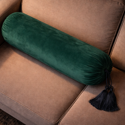 Malai Velvet - Emerald Round Pillow Cover (pair) Trendy Home