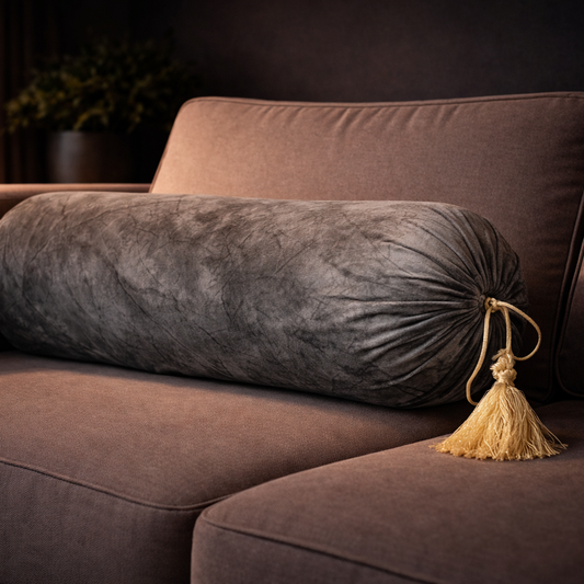 Turkish Velvet - Pearl Round Pillow Cover (pair) Trendy Home