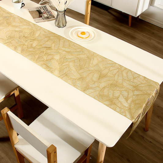 Pvc - Gold Filigree Table Runner