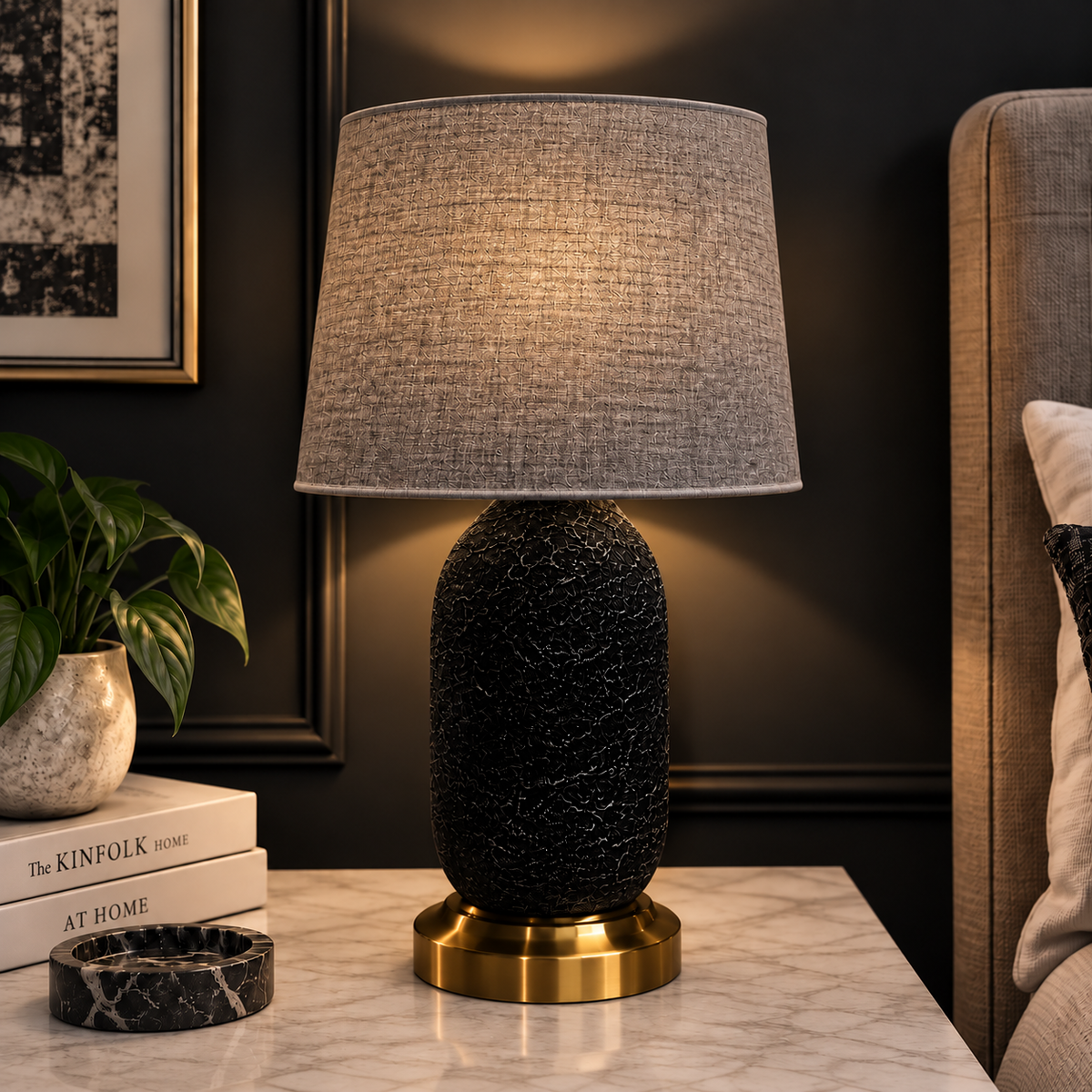 Carbon Arc Table Lamp Gray Trendy Home